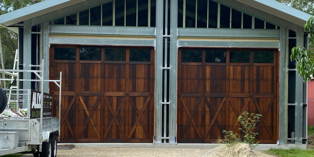 Custom built tilt garage doors.