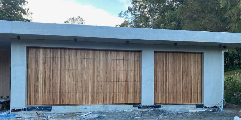 Designer timber custom tilt garage door