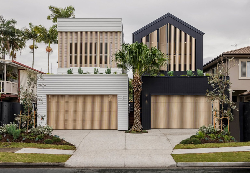 Timber Battern Look Panel Lift Garage Doors in New Farm